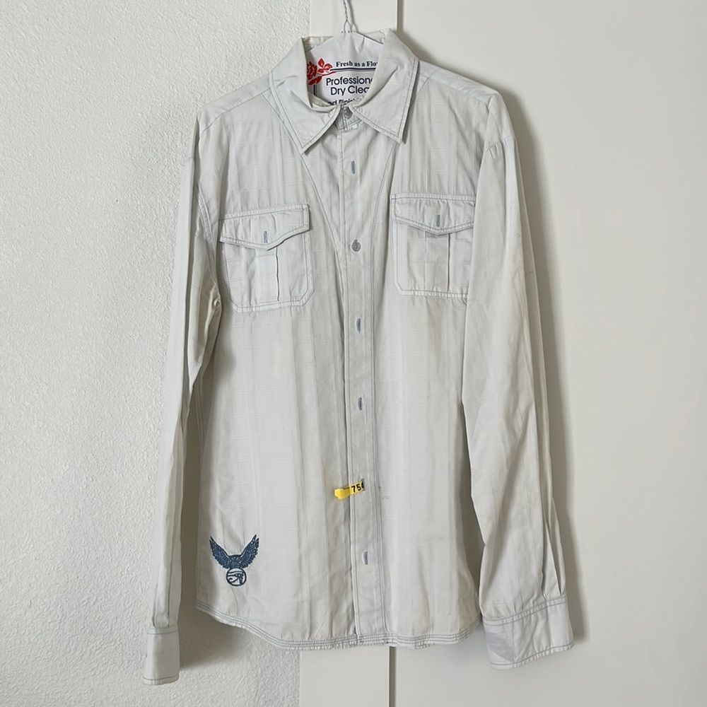 White long sleeve button down